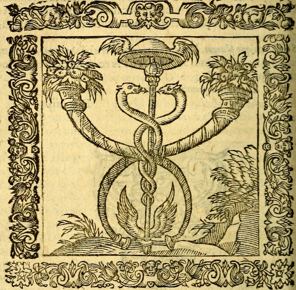 An illustration from Omnia Andreae Alciati v.c. emblemata, cum commentariis, quibus emblematum aperta origine mens auctoris explicatur, & obscura omnia, dubiáque illustrantur Adiectae ad calcem Notae posteriores, 1589, leaf 455