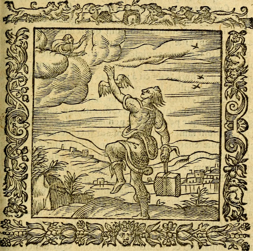 An illustration from Omnia Andreae Alciati v.c. emblemata, cum commentariis, quibus emblematum aperta origine mens auctoris explicatur, & obscura omnia, dubiáque illustrantur Adiectae ad calcem Notae posteriores, 1589, leaf 464