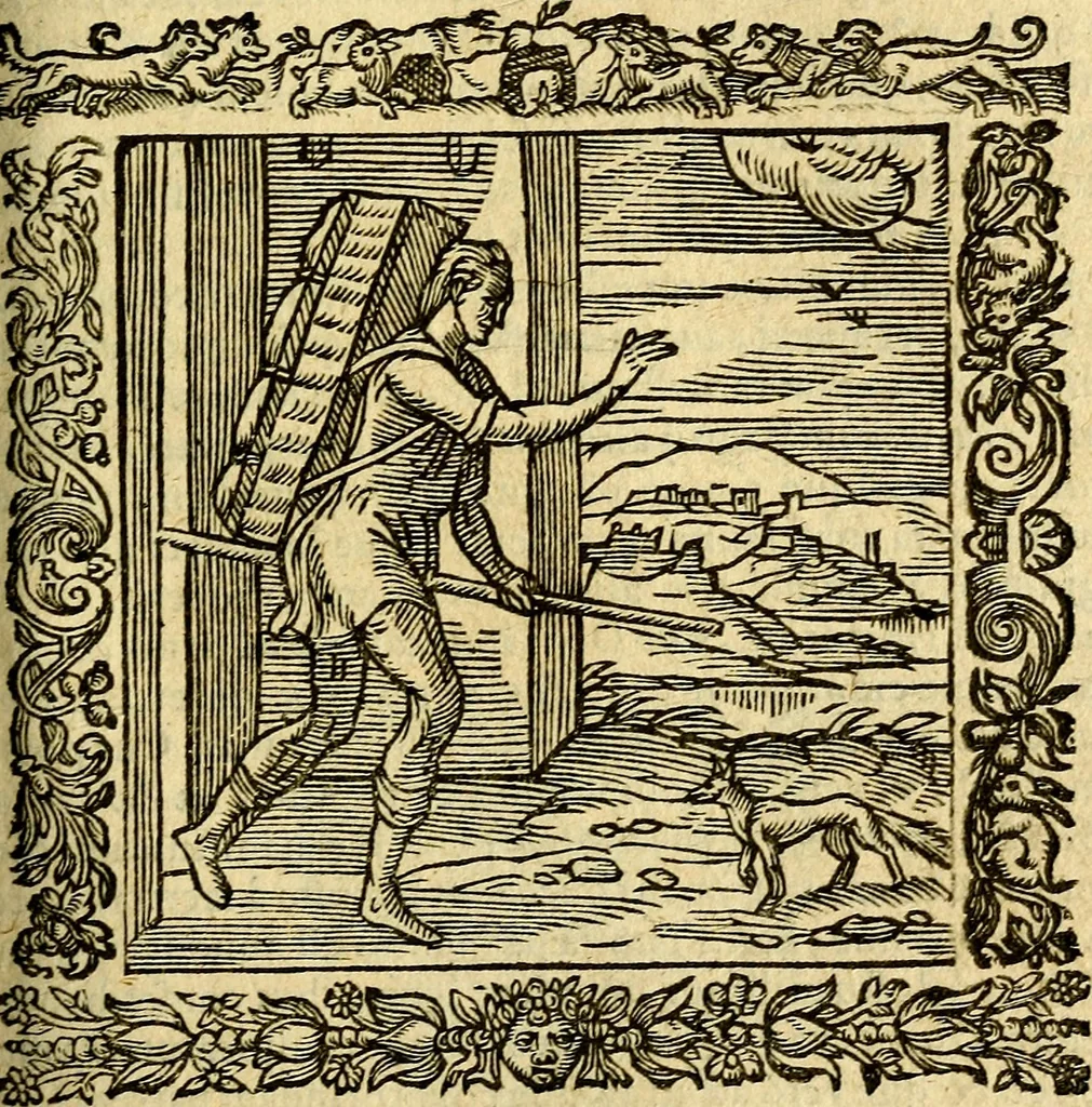 An illustration from Omnia Andreae Alciati v.c. emblemata, cum commentariis, quibus emblematum aperta origine mens auctoris explicatur, & obscura omnia, dubiáque illustrantur Adiectae ad calcem Notae posteriores, 1589, leaf 484