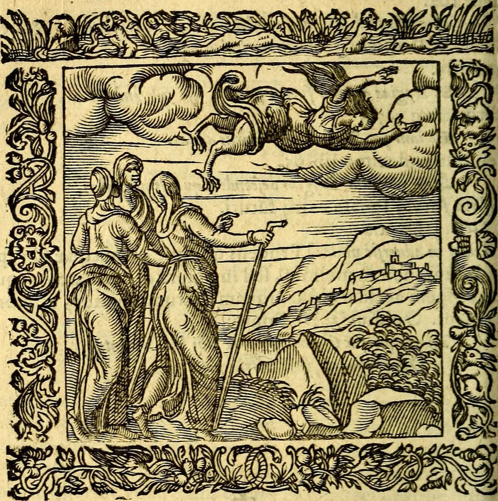An illustration from Omnia Andreae Alciati v.c. emblemata, cum commentariis, quibus emblematum aperta origine mens auctoris explicatur, & obscura omnia, dubiáque illustrantur Adiectae ad calcem Notae posteriores, 1589, leaf 497