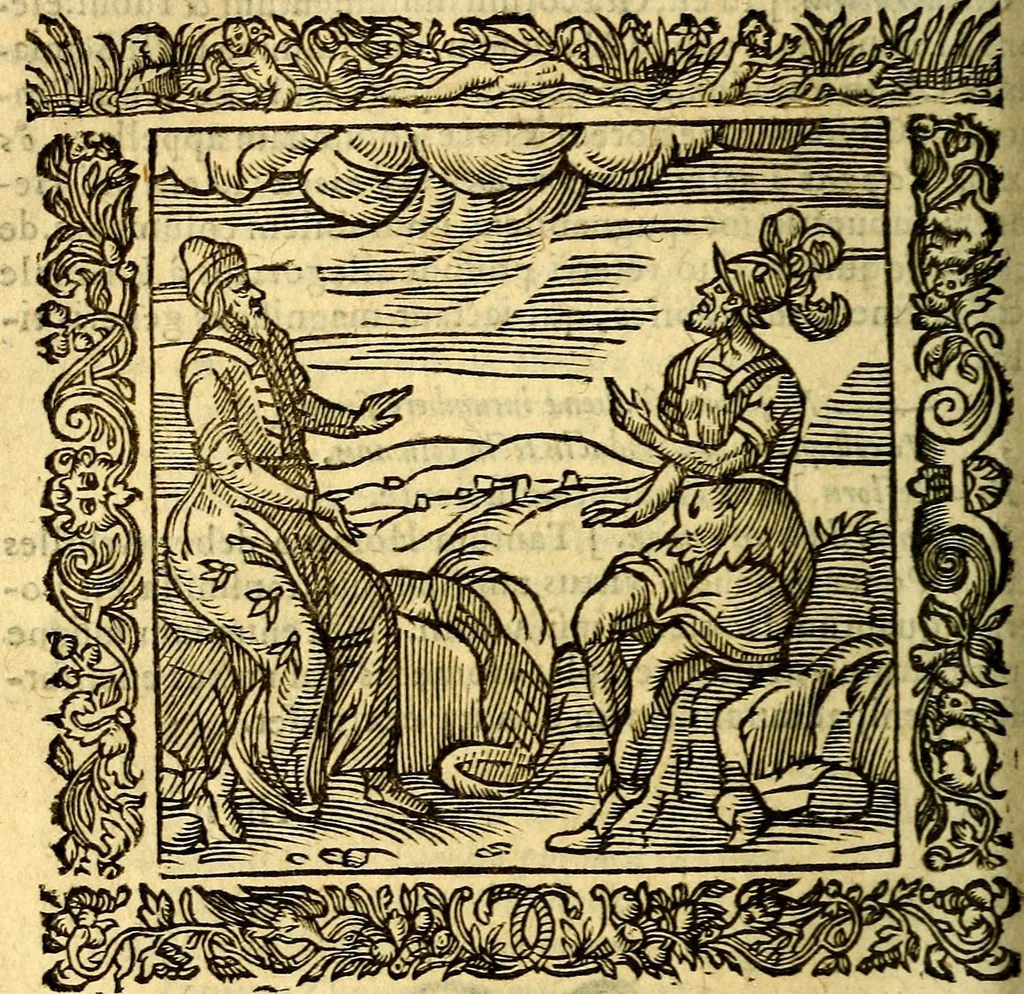 An illustration from Omnia Andreae Alciati v.c. emblemata, cum commentariis, quibus emblematum aperta origine mens auctoris explicatur, & obscura omnia, dubiáque illustrantur Adiectae ad calcem Notae posteriores, 1589, leaf 515