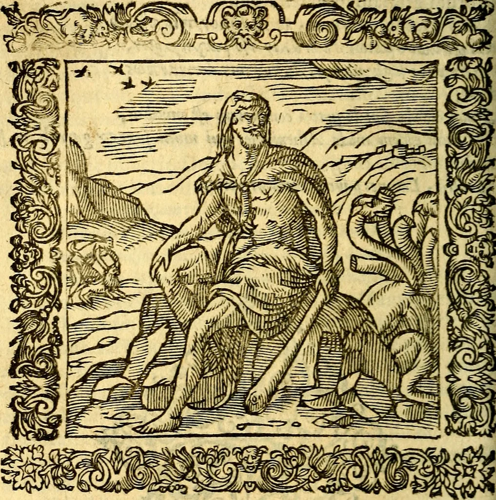 An illustration from Omnia Andreae Alciati v.c. emblemata, cum commentariis, quibus emblematum aperta origine mens auctoris explicatur, & obscura omnia, dubiáque illustrantur Adiectae ad calcem Notae posteriores, 1589, leaf 521