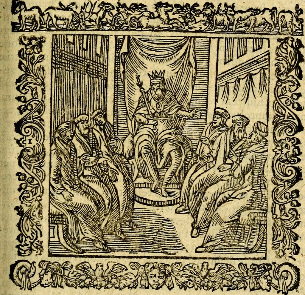 An illustration from Omnia Andreae Alciati v.c. emblemata, cum commentariis, quibus emblematum aperta origine mens auctoris explicatur, & obscura omnia, dubiáque illustrantur Adiectae ad calcem Notae posteriores, 1589, leaf 544