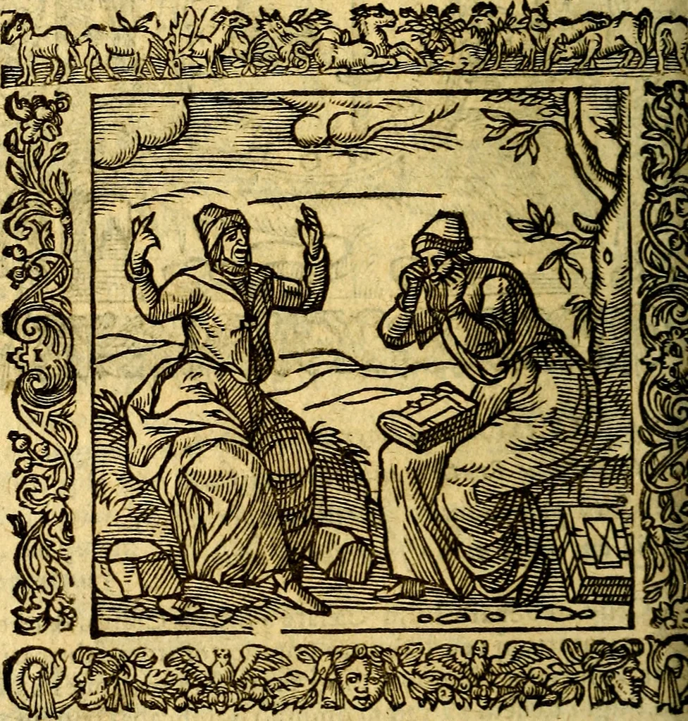 An illustration from Omnia Andreae Alciati v.c. emblemata, cum commentariis, quibus emblematum aperta origine mens auctoris explicatur, & obscura omnia, dubiáque illustrantur Adiectae ad calcem Notae posteriores, 1589, leaf 563