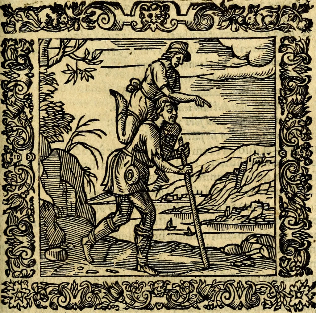 An illustration from Omnia Andreae Alciati v.c. emblemata, cum commentariis, quibus emblematum aperta origine mens auctoris explicatur, & obscura omnia, dubiáque illustrantur Adiectae ad calcem Notae posteriores, 1589, leaf 586