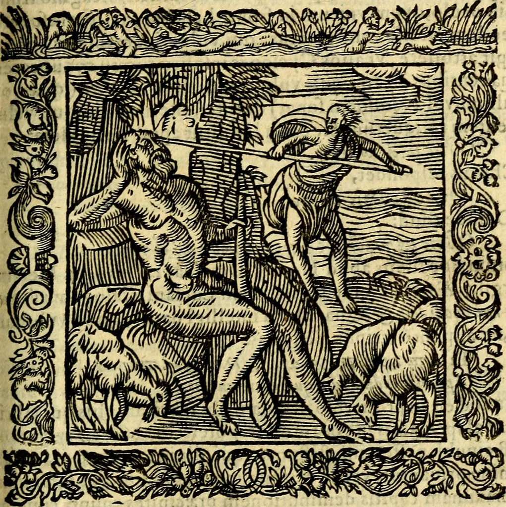 An illustration from Omnia Andreae Alciati v.c. emblemata, cum commentariis, quibus emblematum aperta origine mens auctoris explicatur, & obscura omnia, dubiáque illustrantur Adiectae ad calcem Notae posteriores, 1589, leaf 618