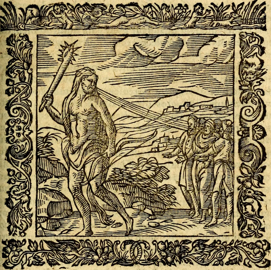 An illustration from Omnia Andreae Alciati v.c. emblemata, cum commentariis, quibus emblematum aperta origine mens auctoris explicatur, & obscura omnia, dubiáque illustrantur Adiectae ad calcem Notae posteriores, 1589, leaf 648