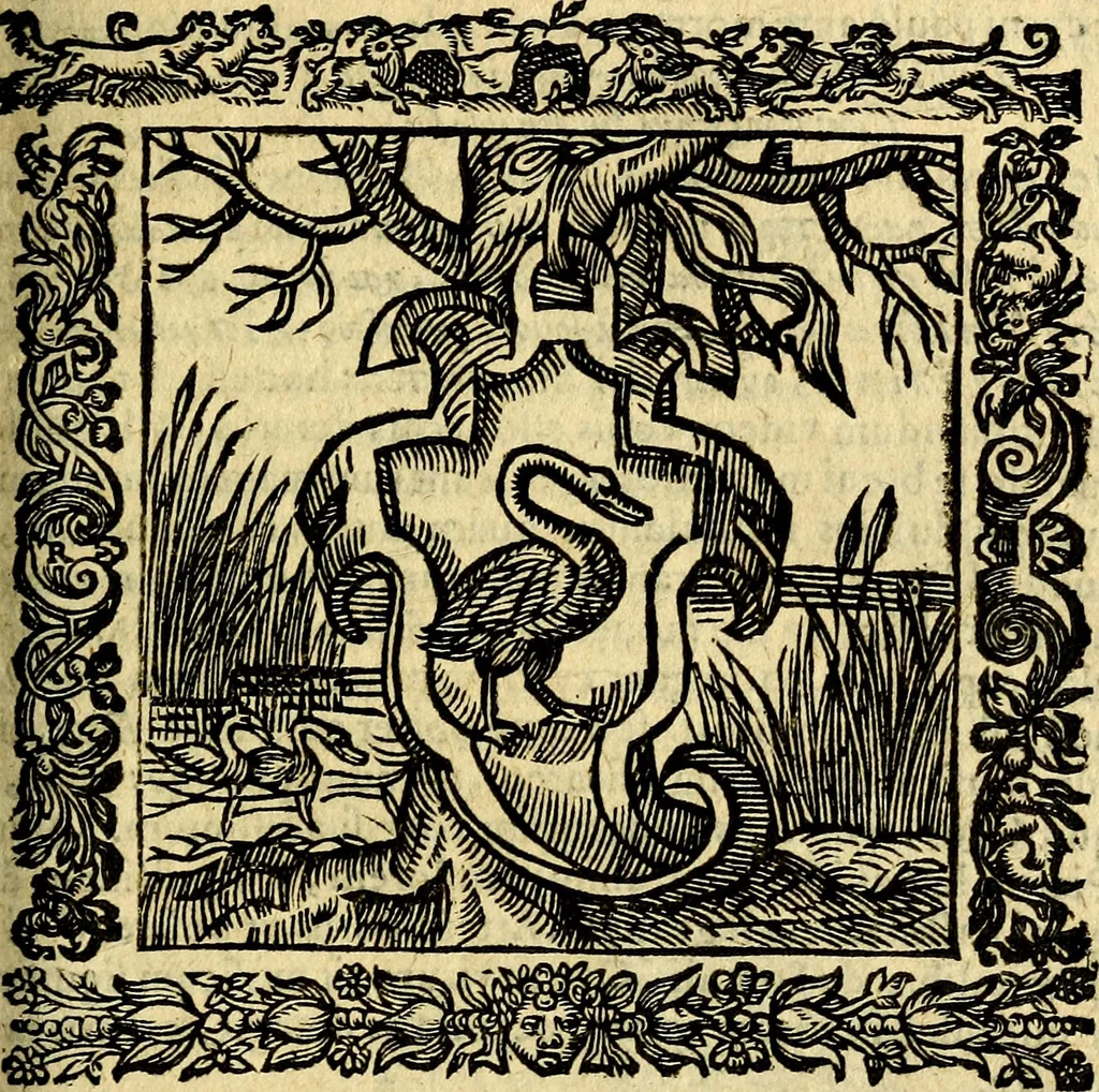 An illustration from Omnia Andreae Alciati v.c. emblemata, cum commentariis, quibus emblematum aperta origine mens auctoris explicatur, & obscura omnia, dubiáque illustrantur Adiectae ad calcem Notae posteriores, 1589, leaf 660