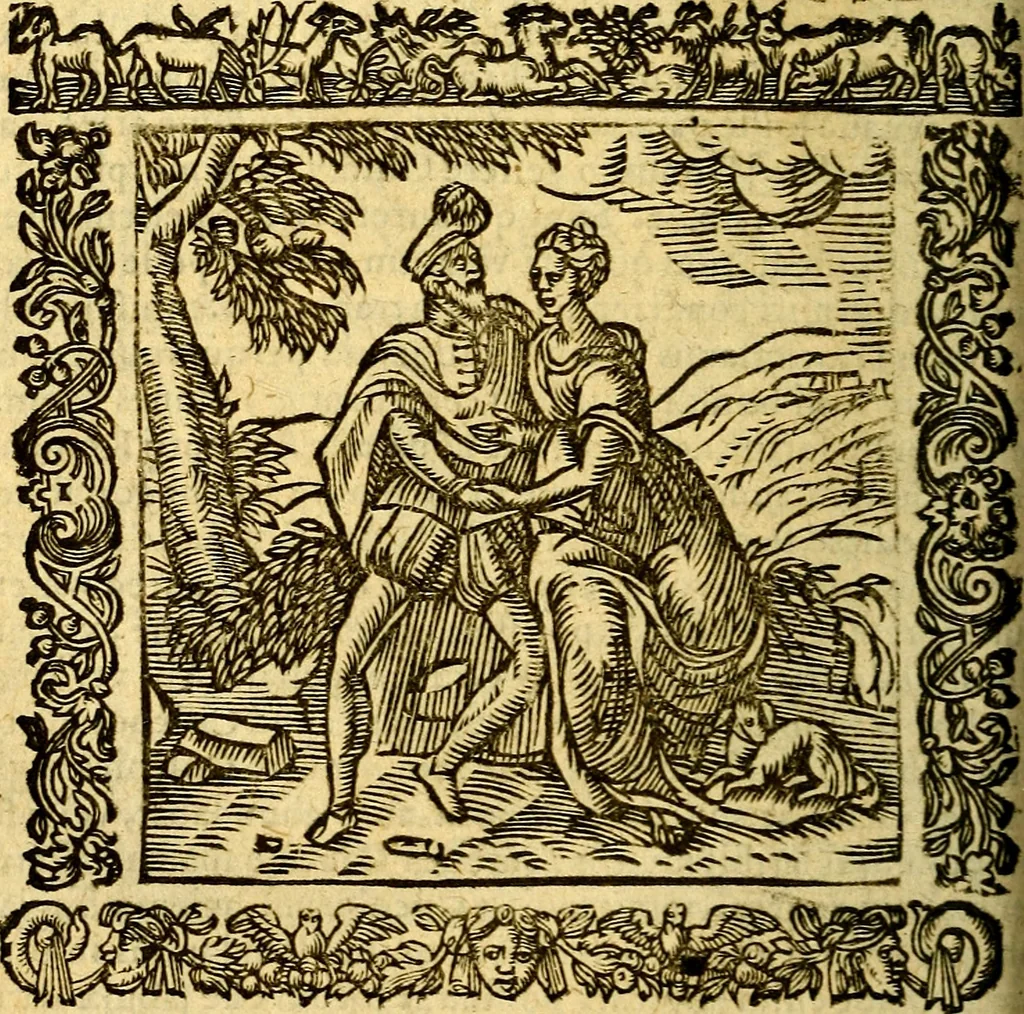 An illustration from Omnia Andreae Alciati v.c. emblemata, cum commentariis, quibus emblematum aperta origine mens auctoris explicatur, & obscura omnia, dubiáque illustrantur Adiectae ad calcem Notae posteriores, 1589, leaf 685
