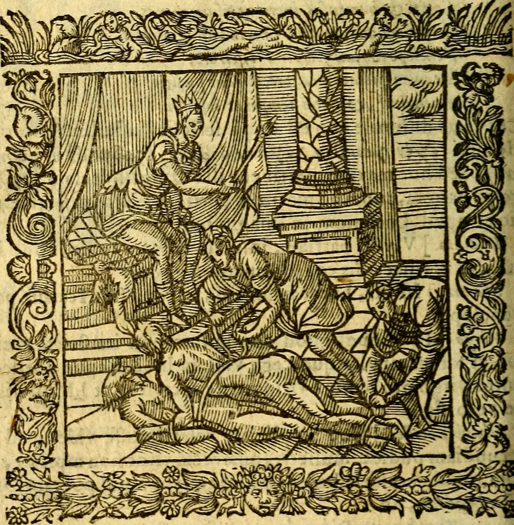 An illustration from Omnia Andreae Alciati v.c. emblemata, cum commentariis, quibus emblematum aperta origine mens auctoris explicatur, & obscura omnia, dubiáque illustrantur Adiectae ad calcem Notae posteriores, 1589, leaf 705