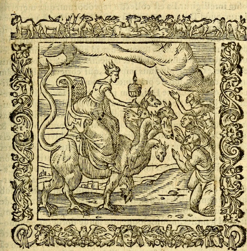 An illustration from Omnia Andreae Alciati v.c. emblemata, cum commentariis, quibus emblematum aperta origine mens auctoris explicatur, & obscura omnia, dubiáque illustrantur Adiectae ad calcem Notae posteriores, 1589, leaf 90
