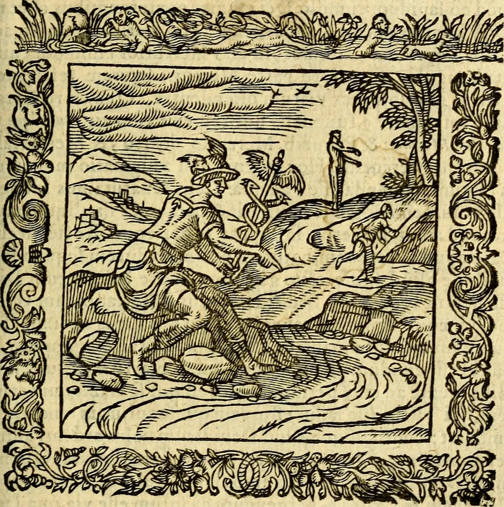 An illustration from Omnia Andreae Alciati v.c. emblemata, cum commentariis, quibus emblematum aperta origine mens auctoris explicatur, & obscura omnia, dubiáque illustrantur Adiectae ad calcem Notae posteriores, 1589, leaf 96