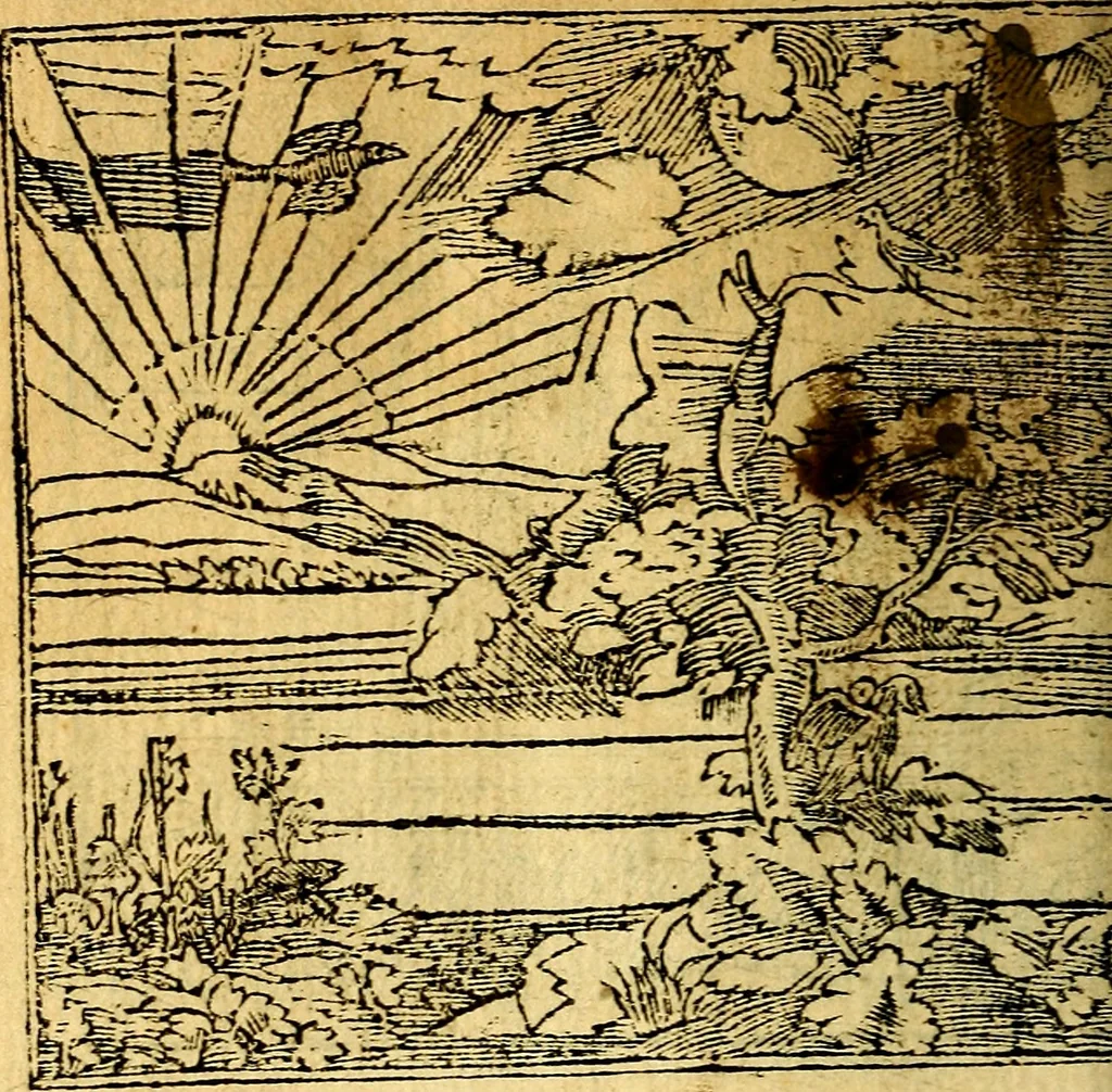 An illustration from Omnia D. And. Alciati emblemata : ad quae singula, praeter concinnas acutásque inscriptiones, lepidas & expressas imagines, ac caetera omnia, quae prioribus nostris editionibus cúm ad eorum distinctionem, tum ad ornatum & correctionem adhibita continebantur, : nunc primùm perelegantia persubtiliáq[ue] adiecta sunt epimuthia, quibus emblematum amplitudo quaecunq[ue] in iis dubia sunt aut obscura, tanquam perspicuis illustrantur, 1566, leaf 119