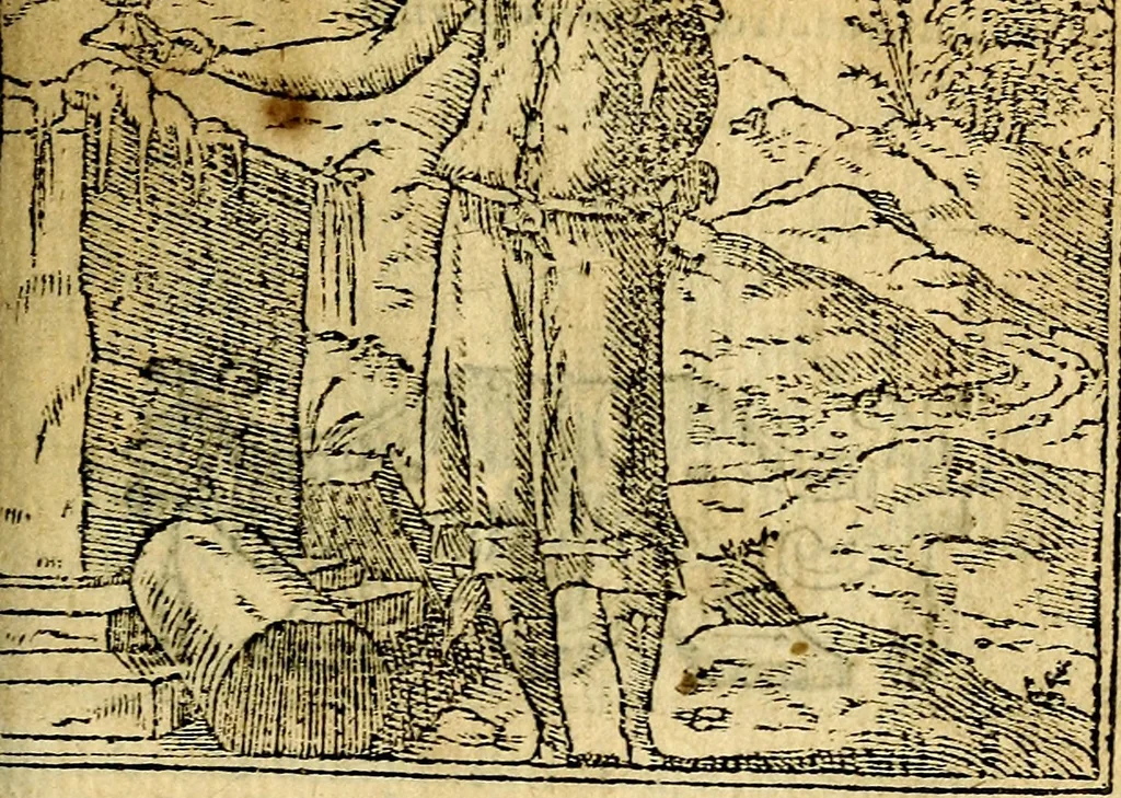 An illustration from Omnia D. And. Alciati emblemata : ad quae singula, praeter concinnas acutásque inscriptiones, lepidas & expressas imagines, ac caetera omnia, quae prioribus nostris editionibus cúm ad eorum distinctionem, tum ad ornatum & correctionem adhibita continebantur, : nunc primùm perelegantia persubtiliáq[ue] adiecta sunt epimuthia, quibus emblematum amplitudo quaecunq[ue] in iis dubia sunt aut obscura, tanquam perspicuis illustrantur, 1566, leaf 120