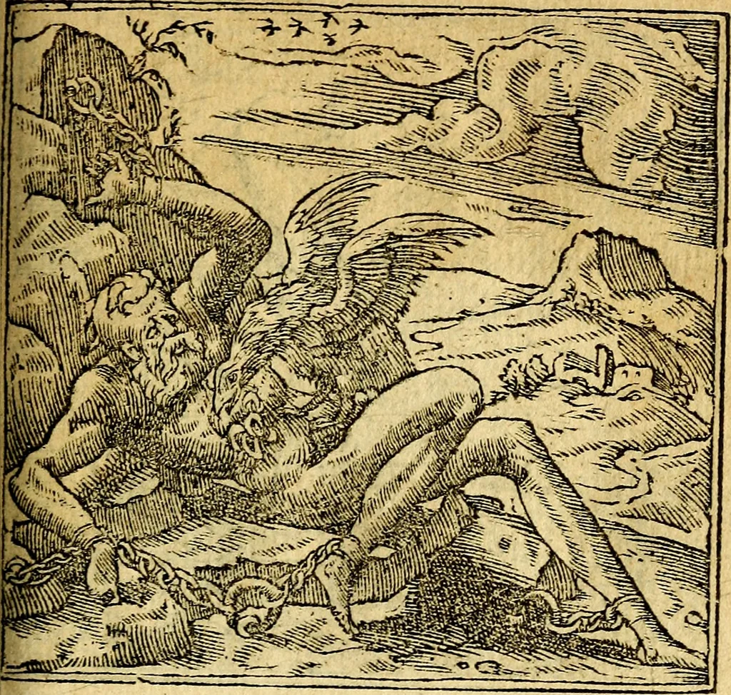 An illustration from Omnia D. And. Alciati emblemata : ad quae singula, praeter concinnas acutásque inscriptiones, lepidas & expressas imagines, ac caetera omnia, quae prioribus nostris editionibus cúm ad eorum distinctionem, tum ad ornatum & correctionem adhibita continebantur, : nunc primùm perelegantia persubtiliáq[ue] adiecta sunt epimuthia, quibus emblematum amplitudo quaecunq[ue] in iis dubia sunt aut obscura, tanquam perspicuis illustrantur, 1566, leaf 122