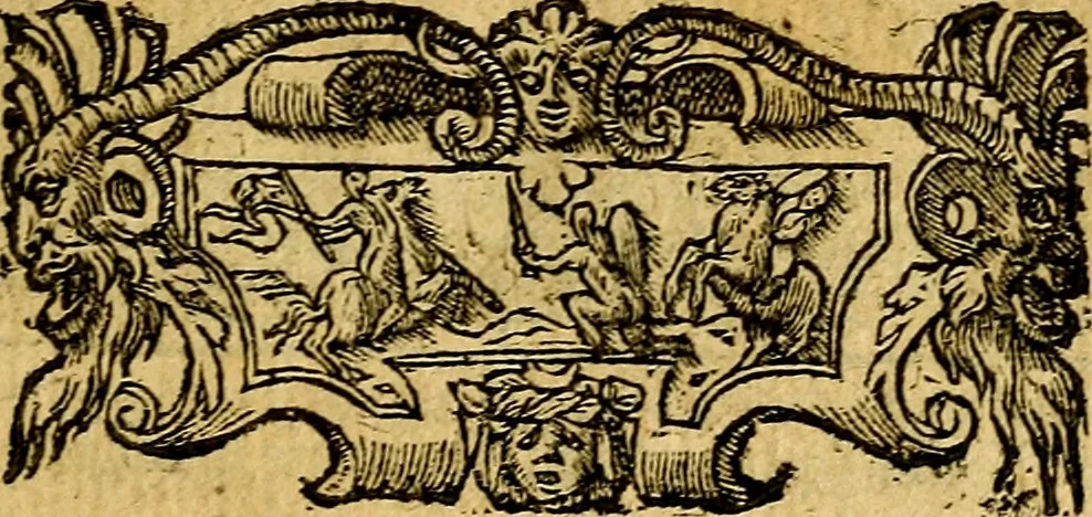 An illustration from Omnia D. And. Alciati emblemata : ad quae singula, praeter concinnas acutásque inscriptiones, lepidas & expressas imagines, ac caetera omnia, quae prioribus nostris editionibus cúm ad eorum distinctionem, tum ad ornatum & correctionem adhibita continebantur, : nunc primùm perelegantia persubtiliáq[ue] adiecta sunt epimuthia, quibus emblematum amplitudo quaecunq[ue] in iis dubia sunt aut obscura, tanquam perspicuis illustrantur, 1566, leaf 138