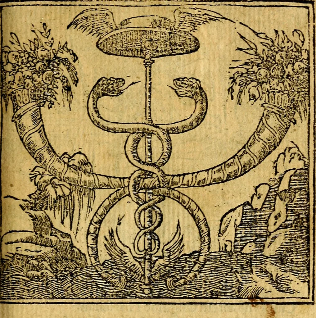 An illustration from Omnia D. And. Alciati emblemata : ad quae singula, praeter concinnas acutásque inscriptiones, lepidas & expressas imagines, ac caetera omnia, quae prioribus nostris editionibus cúm ad eorum distinctionem, tum ad ornatum & correctionem adhibita continebantur, : nunc primùm perelegantia persubtiliáq[ue] adiecta sunt epimuthia, quibus emblematum amplitudo quaecunq[ue] in iis dubia sunt aut obscura, tanquam perspicuis illustrantur, 1566, leaf 142