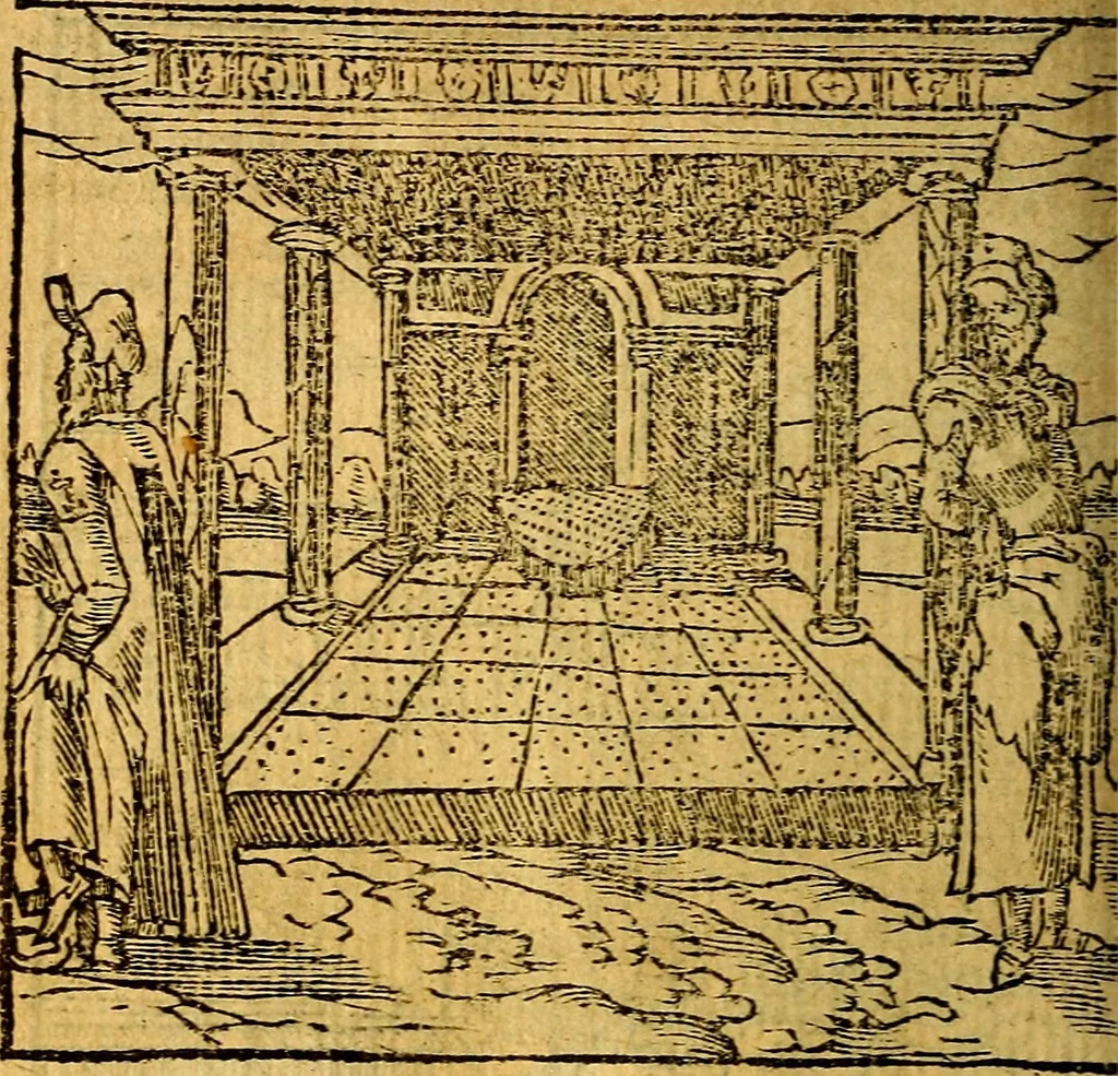 An illustration from Omnia D. And. Alciati emblemata : ad quae singula, praeter concinnas acutásque inscriptiones, lepidas & expressas imagines, ac caetera omnia, quae prioribus nostris editionibus cúm ad eorum distinctionem, tum ad ornatum & correctionem adhibita continebantur, : nunc primùm perelegantia persubtiliáq[ue] adiecta sunt epimuthia, quibus emblematum amplitudo quaecunq[ue] in iis dubia sunt aut obscura, tanquam perspicuis illustrantur, 1566, leaf 163