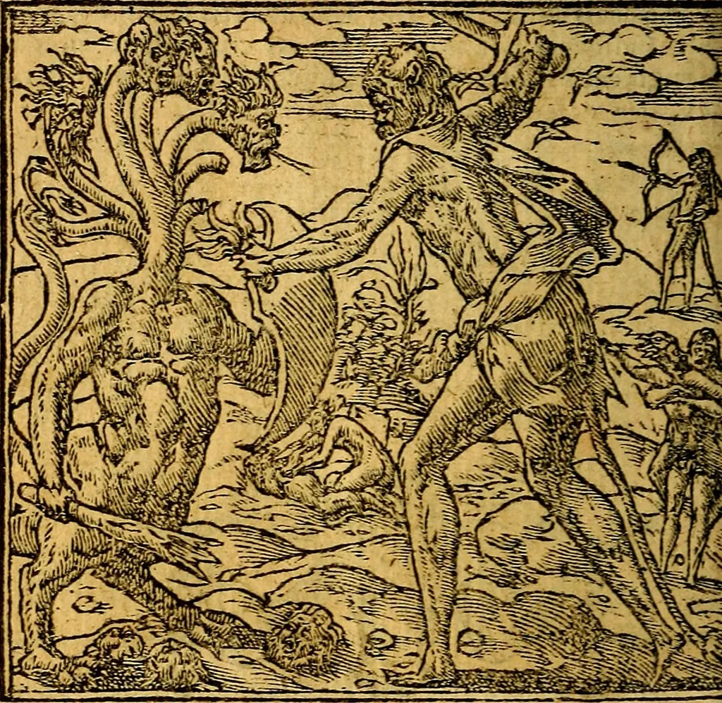 An illustration from Omnia D. And. Alciati emblemata : ad quae singula, praeter concinnas acutásque inscriptiones, lepidas & expressas imagines, ac caetera omnia, quae prioribus nostris editionibus cúm ad eorum distinctionem, tum ad ornatum & correctionem adhibita continebantur, : nunc primùm perelegantia persubtiliáq[ue] adiecta sunt epimuthia, quibus emblematum amplitudo quaecunq[ue] in iis dubia sunt aut obscura, tanquam perspicuis illustrantur, 1566, leaf 165