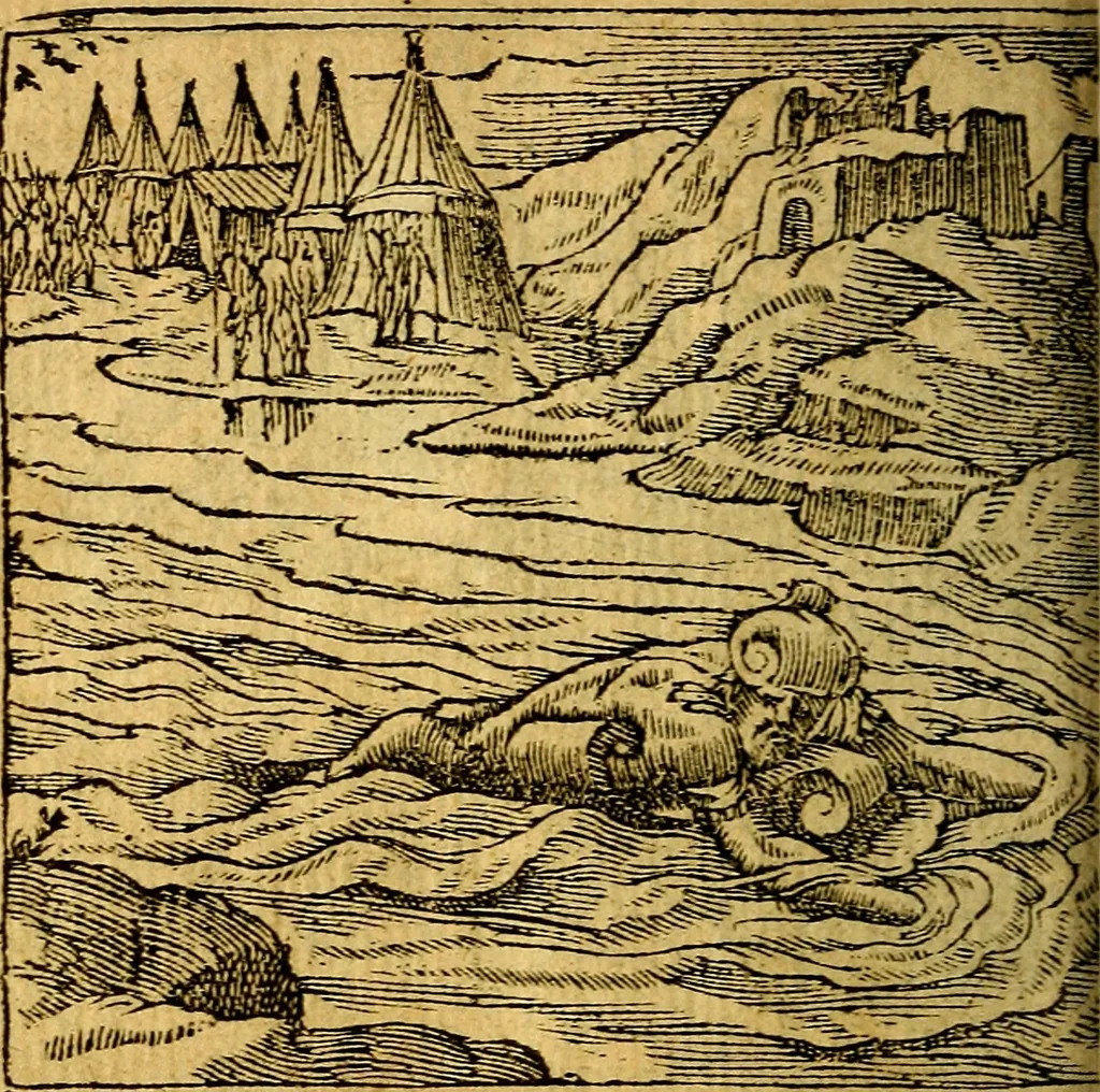 An illustration from Omnia D. And. Alciati emblemata : ad quae singula, praeter concinnas acutásque inscriptiones, lepidas & expressas imagines, ac caetera omnia, quae prioribus nostris editionibus cúm ad eorum distinctionem, tum ad ornatum & correctionem adhibita continebantur, : nunc primùm perelegantia persubtiliáq[ue] adiecta sunt epimuthia, quibus emblematum amplitudo quaecunq[ue] in iis dubia sunt aut obscura, tanquam perspicuis illustrantur, 1566, leaf 193