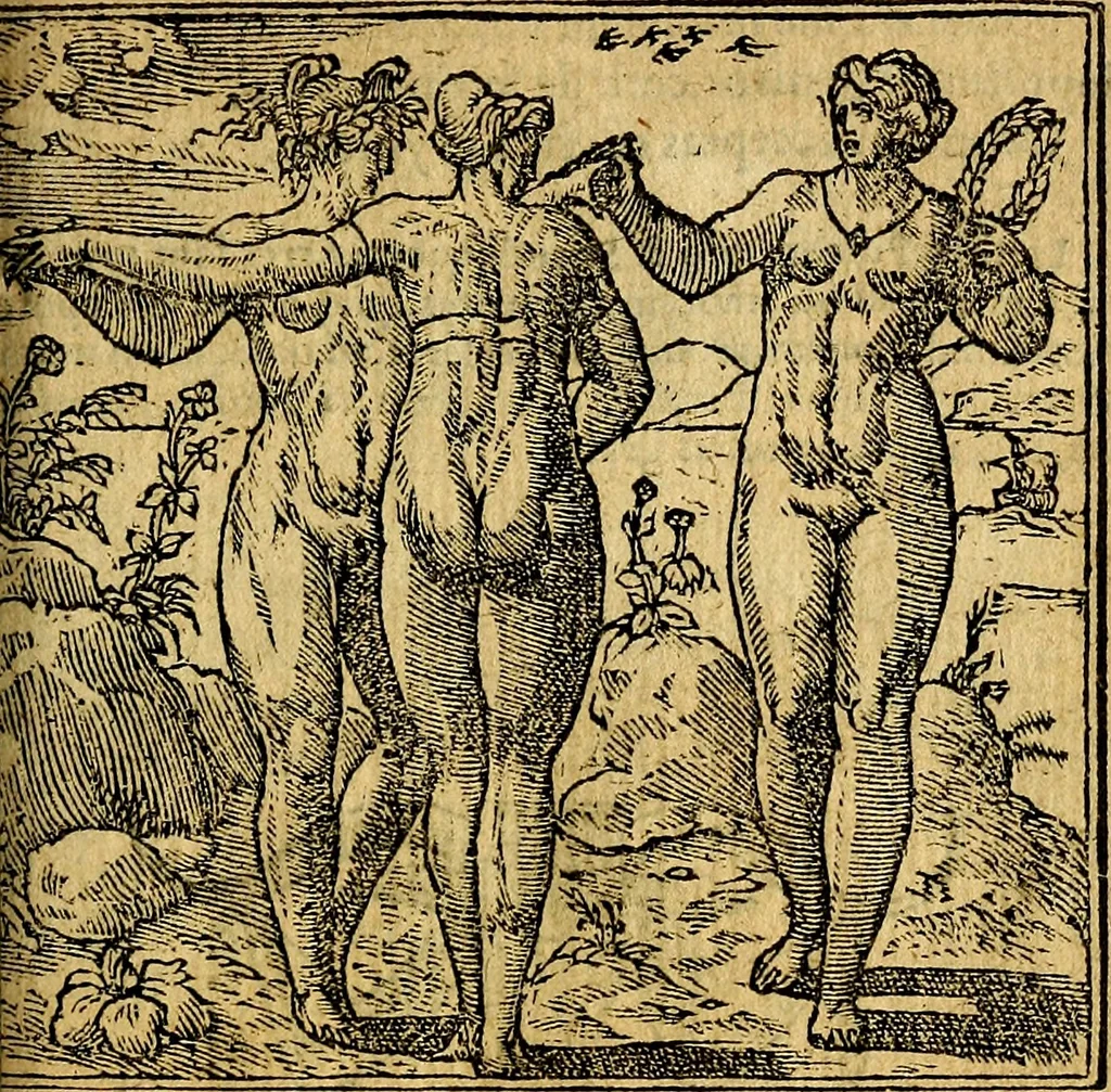 An illustration from Omnia D. And. Alciati emblemata : ad quae singula, praeter concinnas acutásque inscriptiones, lepidas & expressas imagines, ac caetera omnia, quae prioribus nostris editionibus cúm ad eorum distinctionem, tum ad ornatum & correctionem adhibita continebantur, : nunc primùm perelegantia persubtiliáq[ue] adiecta sunt epimuthia, quibus emblematum amplitudo quaecunq[ue] in iis dubia sunt aut obscura, tanquam perspicuis illustrantur, 1566, leaf 194