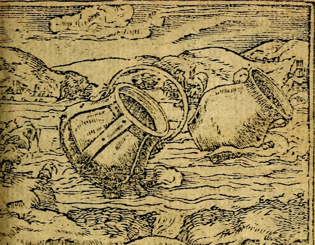 An illustration from Omnia D. And. Alciati emblemata : ad quae singula, praeter concinnas acutásque inscriptiones, lepidas & expressas imagines, ac caetera omnia, quae prioribus nostris editionibus cúm ad eorum distinctionem, tum ad ornatum & correctionem adhibita continebantur, : nunc primùm perelegantia persubtiliáq[ue] adiecta sunt epimuthia, quibus emblematum amplitudo quaecunq[ue] in iis dubia sunt aut obscura, tanquam perspicuis illustrantur, 1566, leaf 198