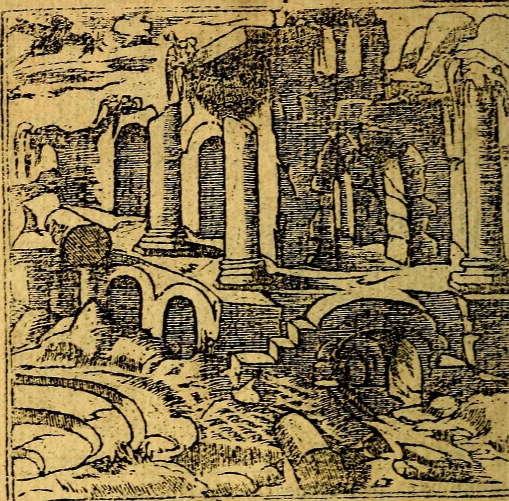 An illustration from Omnia D. And. Alciati emblemata : ad quae singula, praeter concinnas acutásque inscriptiones, lepidas & expressas imagines, ac caetera omnia, quae prioribus nostris editionibus cúm ad eorum distinctionem, tum ad ornatum & correctionem adhibita continebantur, : nunc primùm perelegantia persubtiliáq[ue] adiecta sunt epimuthia, quibus emblematum amplitudo quaecunq[ue] in iis dubia sunt aut obscura, tanquam perspicuis illustrantur, 1566, leaf 215