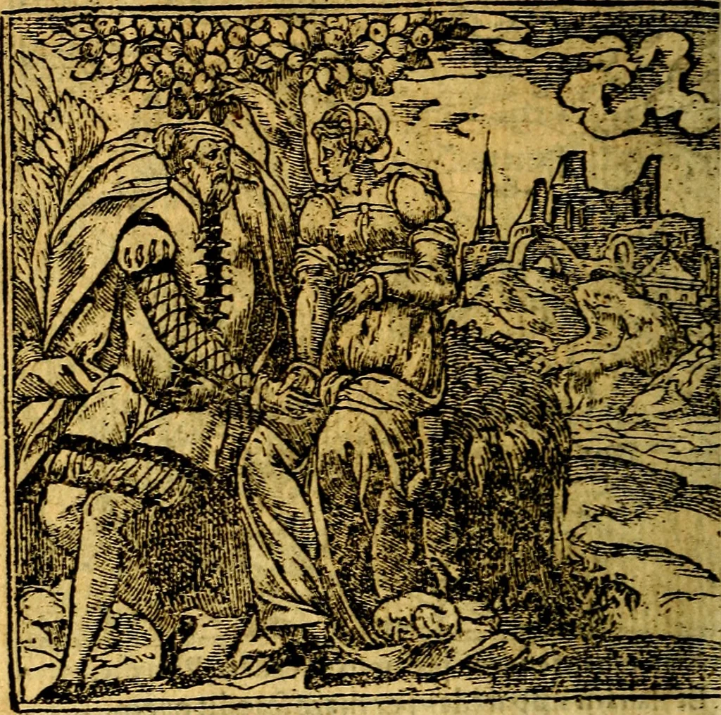 An illustration from Omnia D. And. Alciati emblemata : ad quae singula, praeter concinnas acutásque inscriptiones, lepidas & expressas imagines, ac caetera omnia, quae prioribus nostris editionibus cúm ad eorum distinctionem, tum ad ornatum & correctionem adhibita continebantur, : nunc primùm perelegantia persubtiliáq[ue] adiecta sunt epimuthia, quibus emblematum amplitudo quaecunq[ue] in iis dubia sunt aut obscura, tanquam perspicuis illustrantur, 1566, leaf 231
