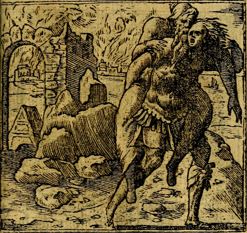 An illustration from Omnia D. And. Alciati emblemata : ad quae singula, praeter concinnas acutásque inscriptiones, lepidas & expressas imagines, ac caetera omnia, quae prioribus nostris editionibus cúm ad eorum distinctionem, tum ad ornatum & correctionem adhibita continebantur, : nunc primùm perelegantia persubtiliáq[ue] adiecta sunt epimuthia, quibus emblematum amplitudo quaecunq[ue] in iis dubia sunt aut obscura, tanquam perspicuis illustrantur, 1566, leaf 236