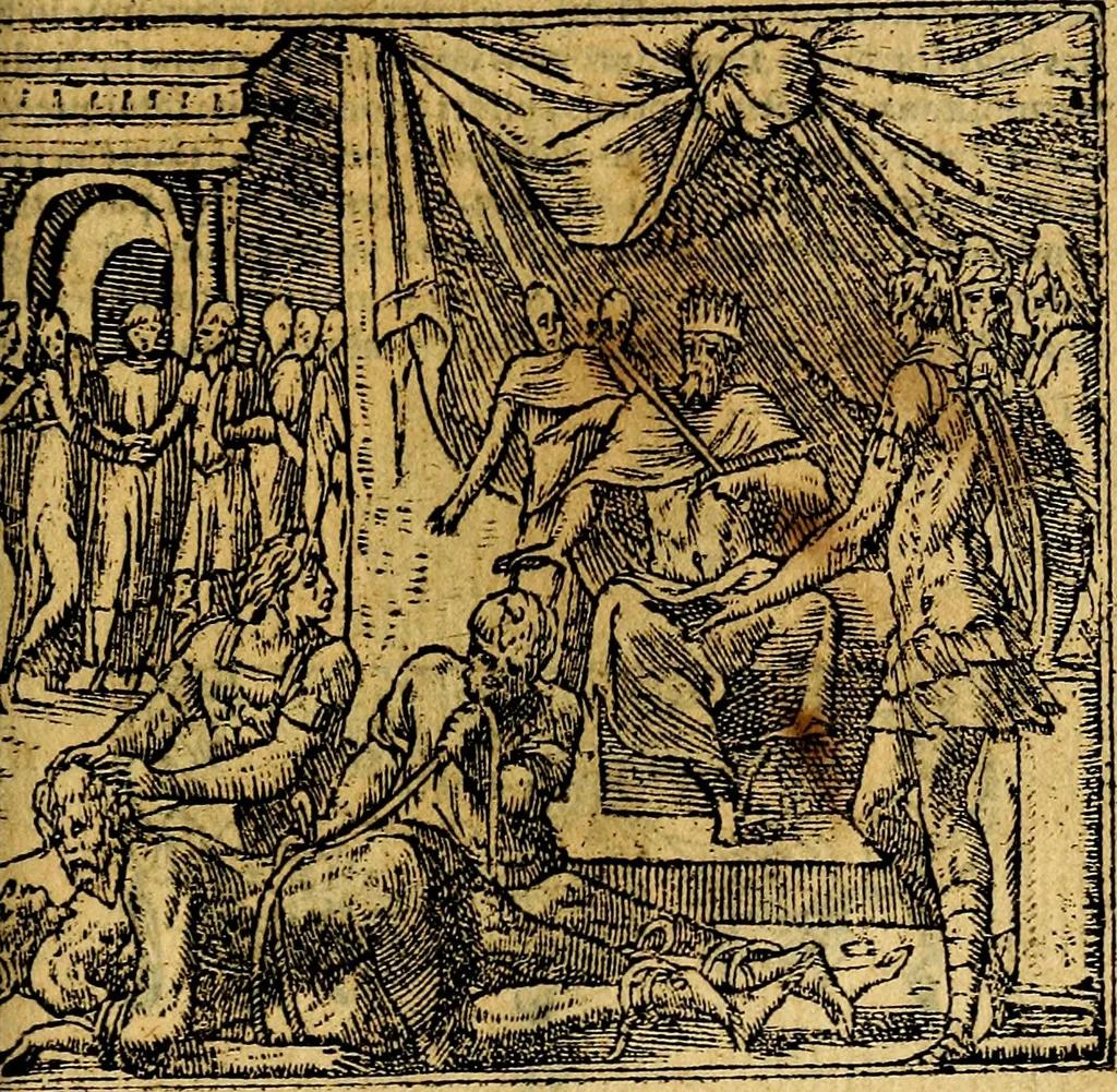 An illustration from Omnia D. And. Alciati emblemata : ad quae singula, praeter concinnas acutásque inscriptiones, lepidas & expressas imagines, ac caetera omnia, quae prioribus nostris editionibus cúm ad eorum distinctionem, tum ad ornatum & correctionem adhibita continebantur, : nunc primùm perelegantia persubtiliáq[ue] adiecta sunt epimuthia, quibus emblematum amplitudo quaecunq[ue] in iis dubia sunt aut obscura, tanquam perspicuis illustrantur, 1566, leaf 240