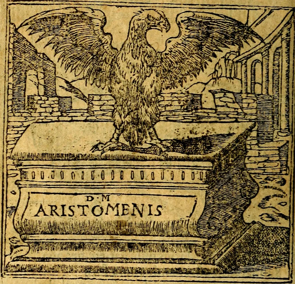 An illustration from Omnia D. And. Alciati emblemata : ad quae singula, praeter concinnas acutásque inscriptiones, lepidas & expressas imagines, ac caetera omnia, quae prioribus nostris editionibus cúm ad eorum distinctionem, tum ad ornatum & correctionem adhibita continebantur, : nunc primùm perelegantia persubtiliáq[ue] adiecta sunt epimuthia, quibus emblematum amplitudo quaecunq[ue] in iis dubia sunt aut obscura, tanquam perspicuis illustrantur, 1566, leaf 49