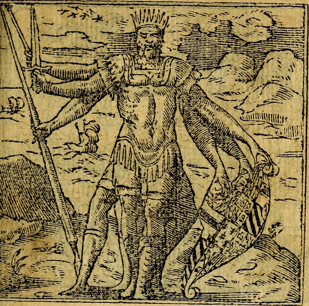 An illustration from Omnia D. And. Alciati emblemata : ad quae singula, praeter concinnas acutásque inscriptiones, lepidas & expressas imagines, ac caetera omnia, quae prioribus nostris editionibus cúm ad eorum distinctionem, tum ad ornatum & correctionem adhibita continebantur, : nunc primùm perelegantia persubtiliáq[ue] adiecta sunt epimuthia, quibus emblematum amplitudo quaecunq[ue] in iis dubia sunt aut obscura, tanquam perspicuis illustrantur, 1566, leaf 56