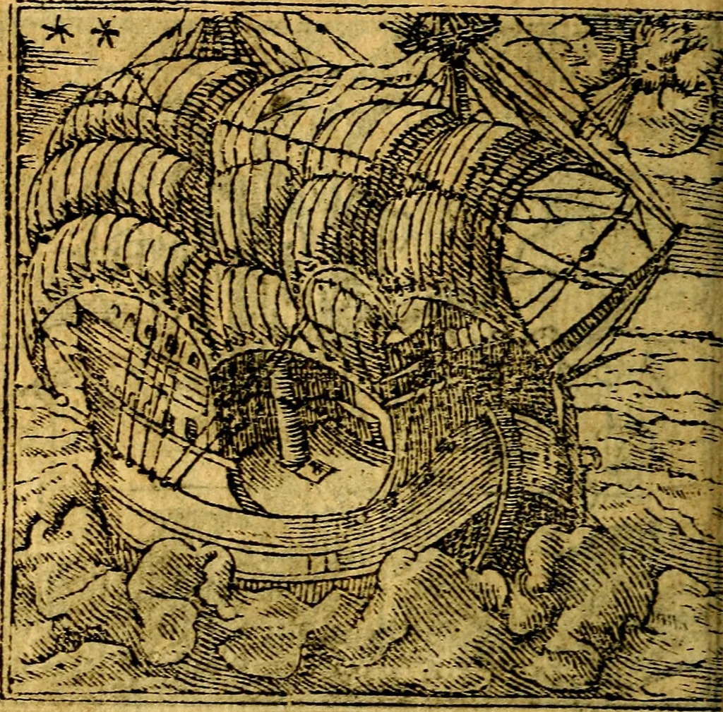 An illustration from Omnia D. And. Alciati emblemata : ad quae singula, praeter concinnas acutásque inscriptiones, lepidas & expressas imagines, ac caetera omnia, quae prioribus nostris editionibus cúm ad eorum distinctionem, tum ad ornatum & correctionem adhibita continebantur, : nunc primùm perelegantia persubtiliáq[ue] adiecta sunt epimuthia, quibus emblematum amplitudo quaecunq[ue] in iis dubia sunt aut obscura, tanquam perspicuis illustrantur, 1566, leaf 59