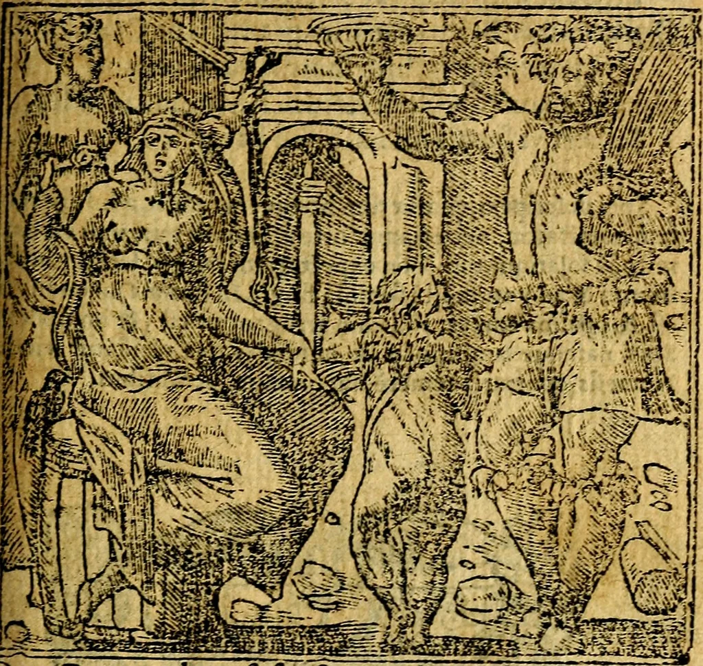 An illustration from Omnia D. And. Alciati emblemata : ad quae singula, praeter concinnas acutásque inscriptiones, lepidas & expressas imagines, ac caetera omnia, quae prioribus nostris editionibus cúm ad eorum distinctionem, tum ad ornatum & correctionem adhibita continebantur, : nunc primùm perelegantia persubtiliáq[ue] adiecta sunt epimuthia, quibus emblematum amplitudo quaecunq[ue] in iis dubia sunt aut obscura, tanquam perspicuis illustrantur, 1566, leaf 60