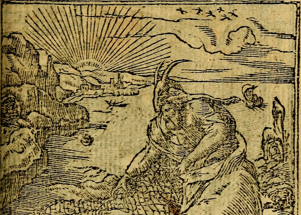 An illustration from Omnia D. And. Alciati emblemata : ad quae singula, praeter concinnas acutásque inscriptiones, lepidas & expressas imagines, ac caetera omnia, quae prioribus nostris editionibus cúm ad eorum distinctionem, tum ad ornatum & correctionem adhibita continebantur, : nunc primùm perelegantia persubtiliáq[ue] adiecta sunt epimuthia, quibus emblematum amplitudo quaecunq[ue] in iis dubia sunt aut obscura, tanquam perspicuis illustrantur, 1566, leaf 92