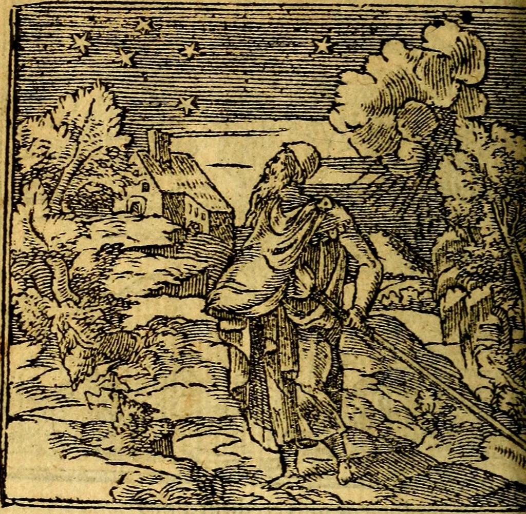 An illustration from Omnia D. And. Alciati emblemata : ad quae singula, praeter concinnas acutásque inscriptiones, lepidas & expressas imagines, ac caetera omnia, quae prioribus nostris editionibus cúm ad eorum distinctionem, tum ad ornatum & correctionem adhibita continebantur, : nunc primùm perelegantia persubtiliáq[ue] adiecta sunt epimuthia, quibus emblematum amplitudo quaecunq[ue] in iis dubia sunt aut obscura, tanquam perspicuis illustrantur, 1566, leaf 97