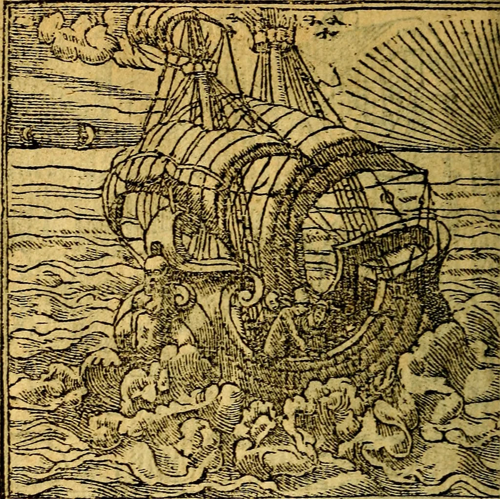 An illustration from Omnia D. And. Alciati emblemata : ad quae singula, praeter concinnas acutásque inscriptiones, lepidas & expressas imagines, ac caetera omnia, quae prioribus nostris editionibus cúm ad eorum distinctionem, tum ad ornatum & correctionem adhibita continebantur, : nunc primùm perelegantia persubtiliáq[ue] adiecta sunt epimuthia, quibus emblematum amplitudo quaecunq[ue] in iis dubia sunt aut obscura, tanquam perspicuis illustrantur, 1566, leaf 99