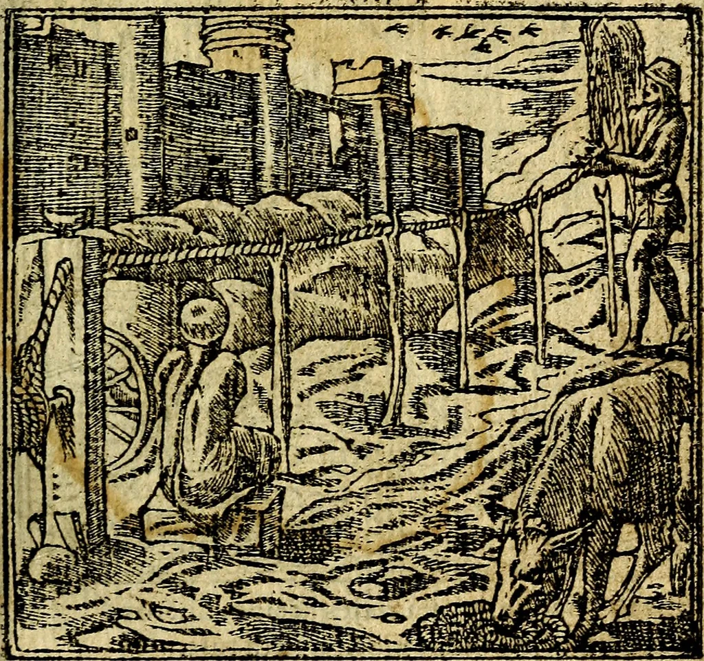 An illustration from Omnia D. And. Alciati Emblemata : ad qvae singula praeter concinnas acutásque inscriptiones, lepidas & expressas imagines, ac caetera omnia, quae prioribus nostris editionibus cùm ad eorum distinctionem, tum ad ornatum & correctionem adhibita continebantur, : nunc primùm perelegantia persubtiliaq́ [ue], 1564, leaf 100