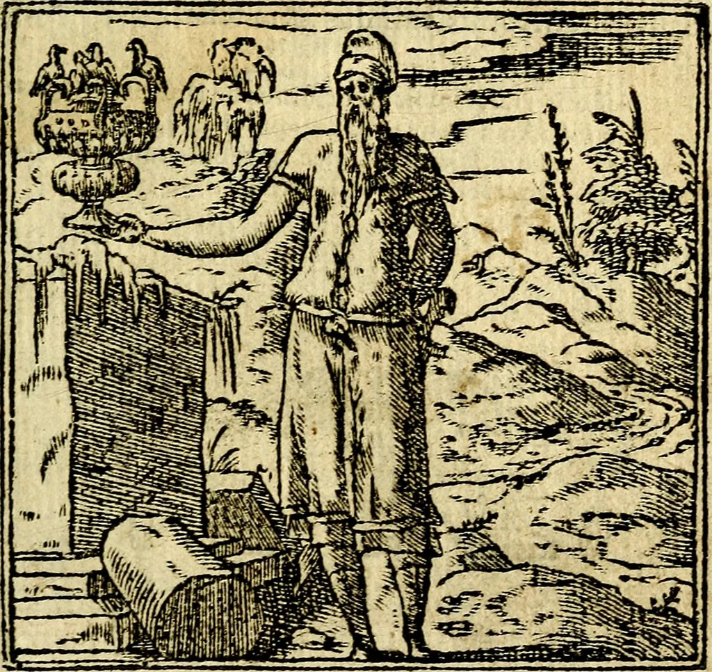 An illustration from Omnia D. And. Alciati Emblemata : ad qvae singula praeter concinnas acutásque inscriptiones, lepidas & expressas imagines, ac caetera omnia, quae prioribus nostris editionibus cùm ad eorum distinctionem, tum ad ornatum & correctionem adhibita continebantur, : nunc primùm perelegantia persubtiliaq́ [ue], 1564, leaf 112