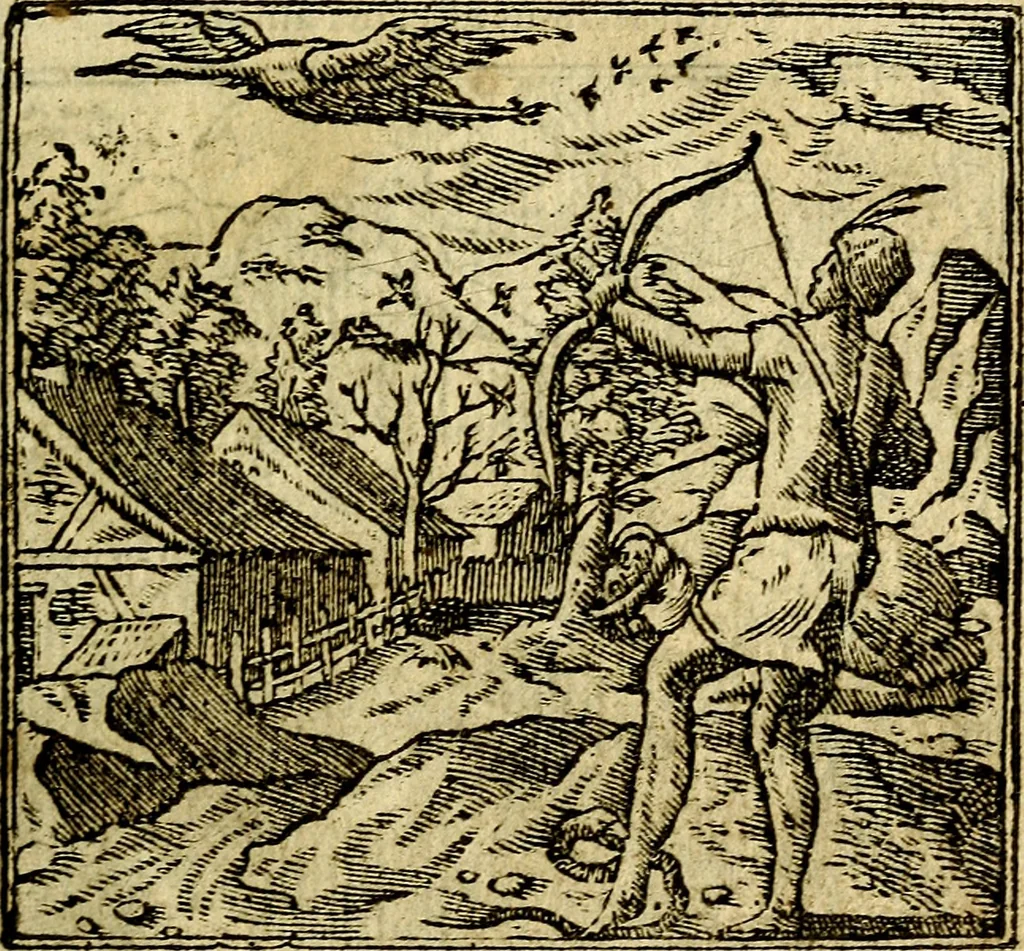 An illustration from Omnia D. And. Alciati Emblemata : ad qvae singula praeter concinnas acutásque inscriptiones, lepidas & expressas imagines, ac caetera omnia, quae prioribus nostris editionibus cùm ad eorum distinctionem, tum ad ornatum & correctionem adhibita continebantur, : nunc primùm perelegantia persubtiliaq́ [ue], 1564, leaf 116