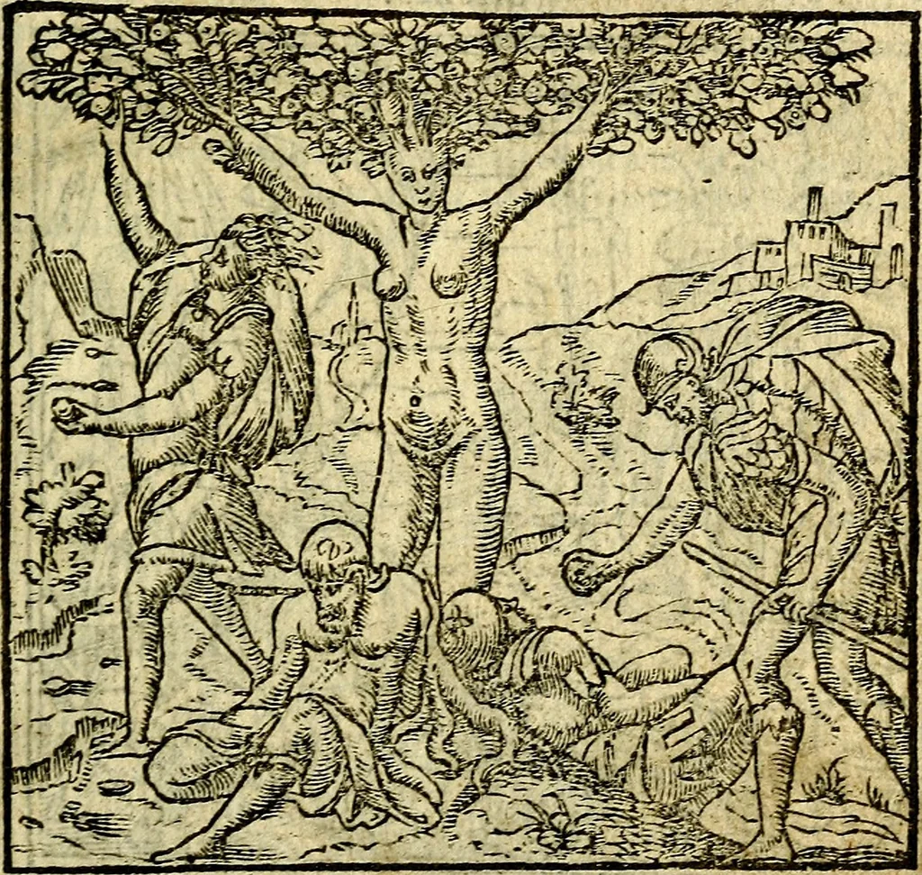 An illustration from Omnia D. And. Alciati Emblemata : ad qvae singula praeter concinnas acutásque inscriptiones, lepidas & expressas imagines, ac caetera omnia, quae prioribus nostris editionibus cùm ad eorum distinctionem, tum ad ornatum & correctionem adhibita continebantur, : nunc primùm perelegantia persubtiliaq́ [ue], 1564, leaf 128
