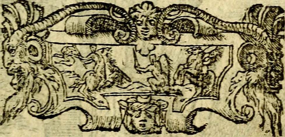 An illustration from Omnia D. And. Alciati Emblemata : ad qvae singula praeter concinnas acutásque inscriptiones, lepidas & expressas imagines, ac caetera omnia, quae prioribus nostris editionibus cùm ad eorum distinctionem, tum ad ornatum & correctionem adhibita continebantur, : nunc primùm perelegantia persubtiliaq́ [ue], 1564, leaf 136