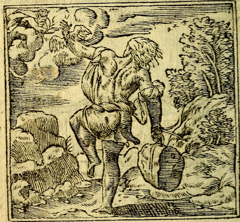 An illustration from Omnia D. And. Alciati Emblemata : ad qvae singula praeter concinnas acutásque inscriptiones, lepidas & expressas imagines, ac caetera omnia, quae prioribus nostris editionibus cùm ad eorum distinctionem, tum ad ornatum & correctionem adhibita continebantur, : nunc primùm perelegantia persubtiliaq́ [ue], 1564, leaf 137