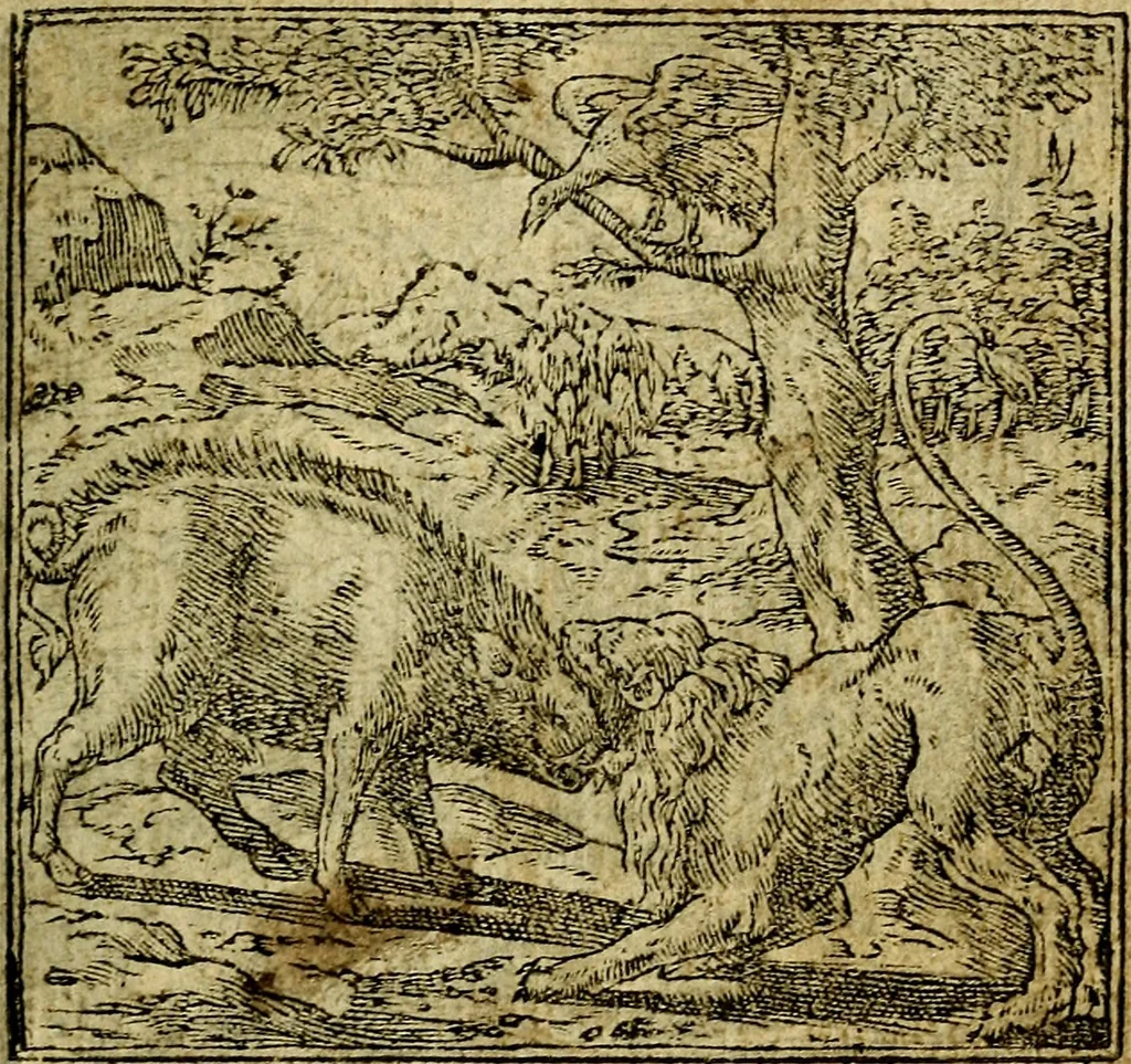 An illustration from Omnia D. And. Alciati Emblemata : ad qvae singula praeter concinnas acutásque inscriptiones, lepidas & expressas imagines, ac caetera omnia, quae prioribus nostris editionibus cùm ad eorum distinctionem, tum ad ornatum & correctionem adhibita continebantur, : nunc primùm perelegantia persubtiliaq́ [ue], 1564, leaf 142