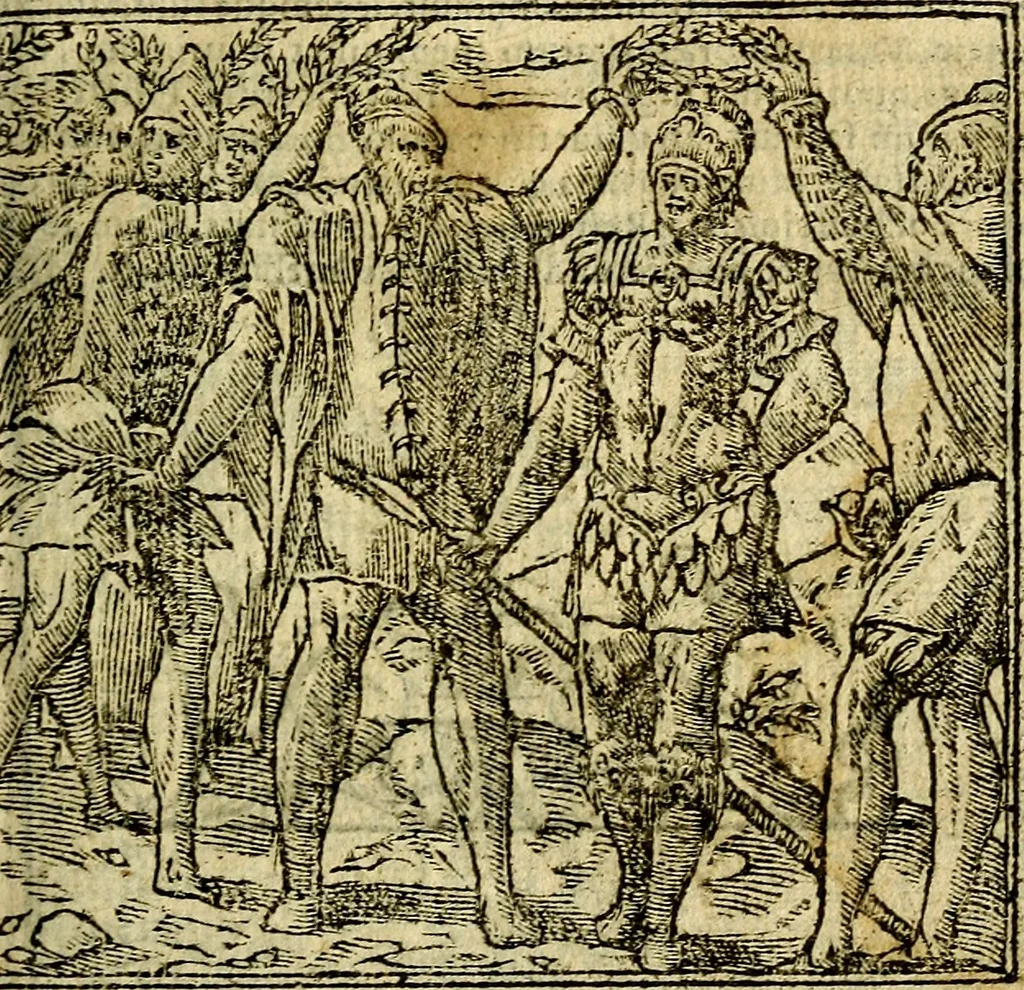 An illustration from Omnia D. And. Alciati Emblemata : ad qvae singula praeter concinnas acutásque inscriptiones, lepidas & expressas imagines, ac caetera omnia, quae prioribus nostris editionibus cùm ad eorum distinctionem, tum ad ornatum & correctionem adhibita continebantur, : nunc primùm perelegantia persubtiliaq́ [ue], 1564, leaf 152
