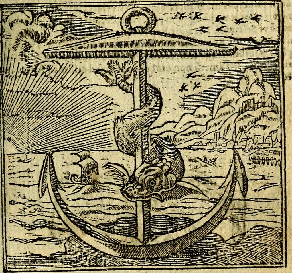 An illustration from Omnia D. And. Alciati Emblemata : ad qvae singula praeter concinnas acutásque inscriptiones, lepidas & expressas imagines, ac caetera omnia, quae prioribus nostris editionibus cùm ad eorum distinctionem, tum ad ornatum & correctionem adhibita continebantur, : nunc primùm perelegantia persubtiliaq́ [ue], 1564, leaf 164