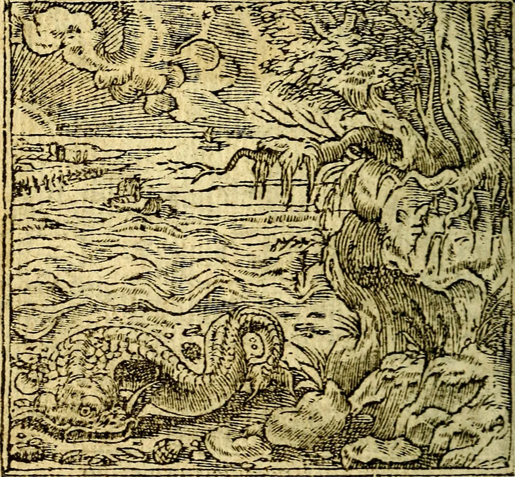 An illustration from Omnia D. And. Alciati Emblemata : ad qvae singula praeter concinnas acutásque inscriptiones, lepidas & expressas imagines, ac caetera omnia, quae prioribus nostris editionibus cùm ad eorum distinctionem, tum ad ornatum & correctionem adhibita continebantur, : nunc primùm perelegantia persubtiliaq́ [ue], 1564, leaf 191