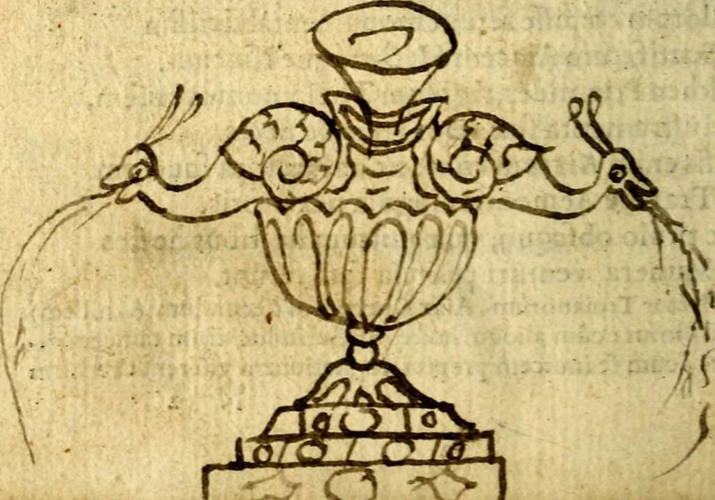 An illustration from Omnia D. And. Alciati Emblemata : ad qvae singula praeter concinnas acutásque inscriptiones, lepidas & expressas imagines, ac caetera omnia, quae prioribus nostris editionibus cùm ad eorum distinctionem, tum ad ornatum & correctionem adhibita continebantur, : nunc primùm perelegantia persubtiliaq́ [ue], 1564, leaf 193