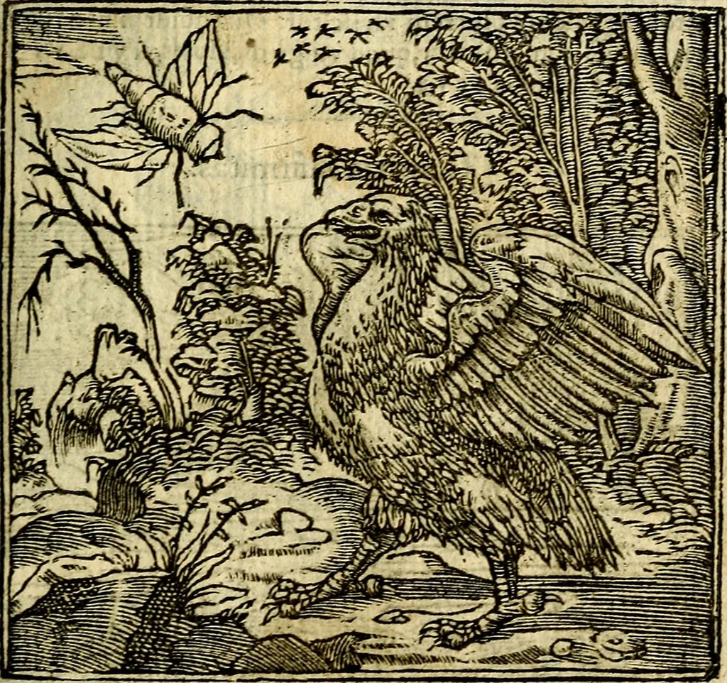 An illustration from Omnia D. And. Alciati Emblemata : ad qvae singula praeter concinnas acutásque inscriptiones, lepidas & expressas imagines, ac caetera omnia, quae prioribus nostris editionibus cùm ad eorum distinctionem, tum ad ornatum & correctionem adhibita continebantur, : nunc primùm perelegantia persubtiliaq́ [ue], 1564, leaf 194