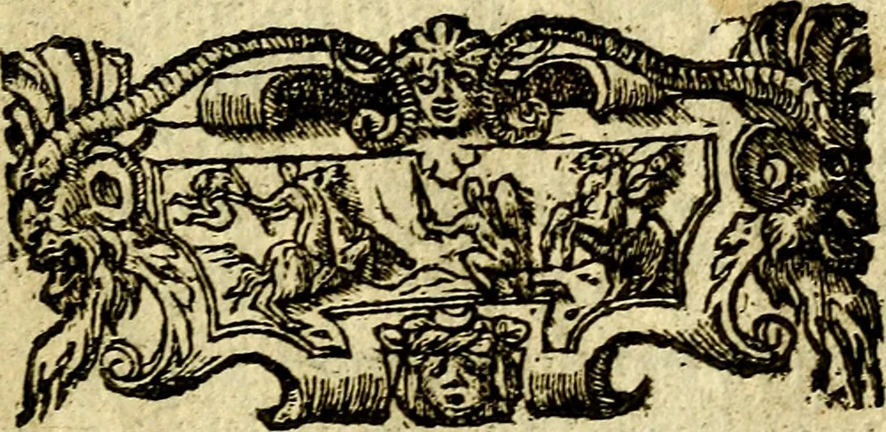 An illustration from Omnia D. And. Alciati Emblemata : ad qvae singula praeter concinnas acutásque inscriptiones, lepidas & expressas imagines, ac caetera omnia, quae prioribus nostris editionibus cùm ad eorum distinctionem, tum ad ornatum & correctionem adhibita continebantur, : nunc primùm perelegantia persubtiliaq́ [ue], 1564, leaf 216